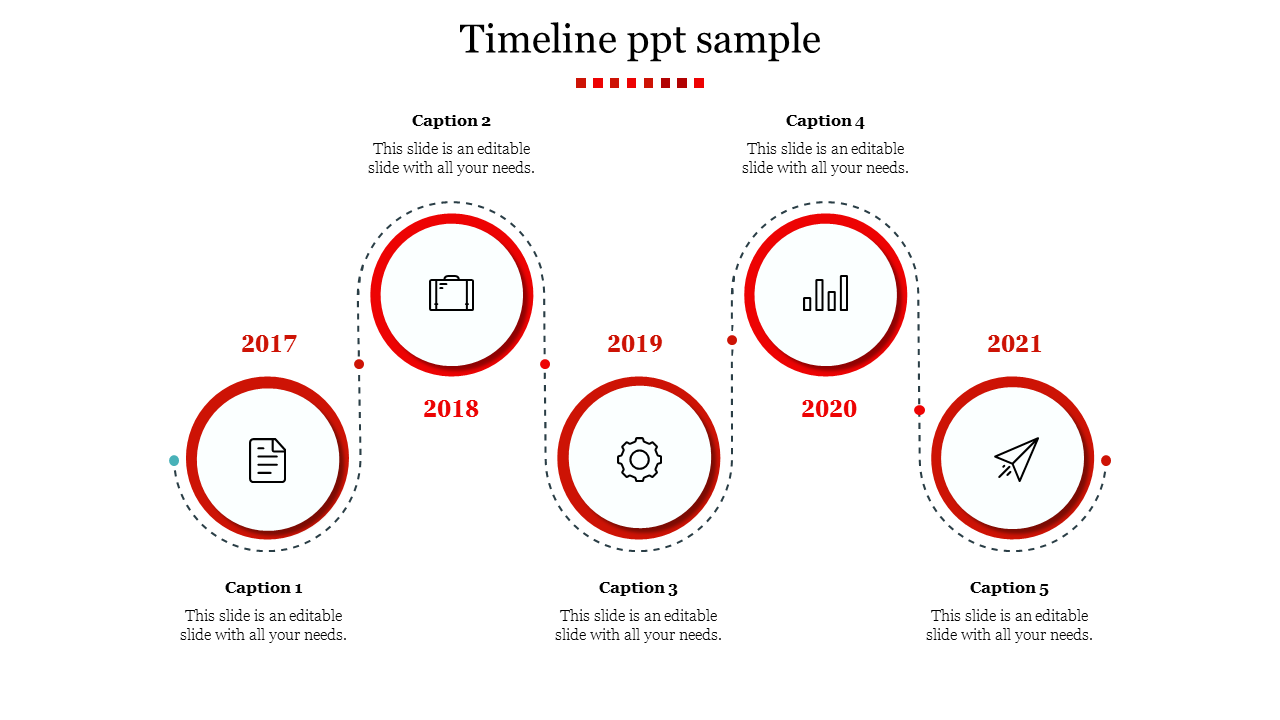 Timeline ppt sample-Red